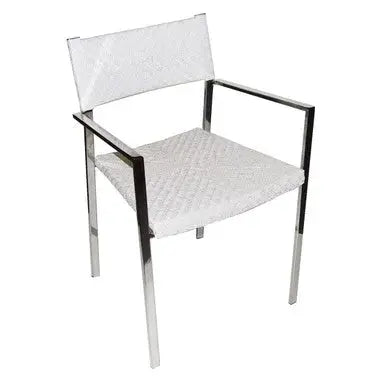 Set Of Two White Raffia Chairs