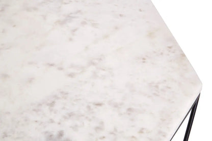 Shalimar White Marble and Black Finish Octagonal Coffee Table