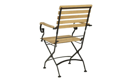 Sicily 2 Seater Teak and Wrought Iron Round 70cm Garden Dining Set