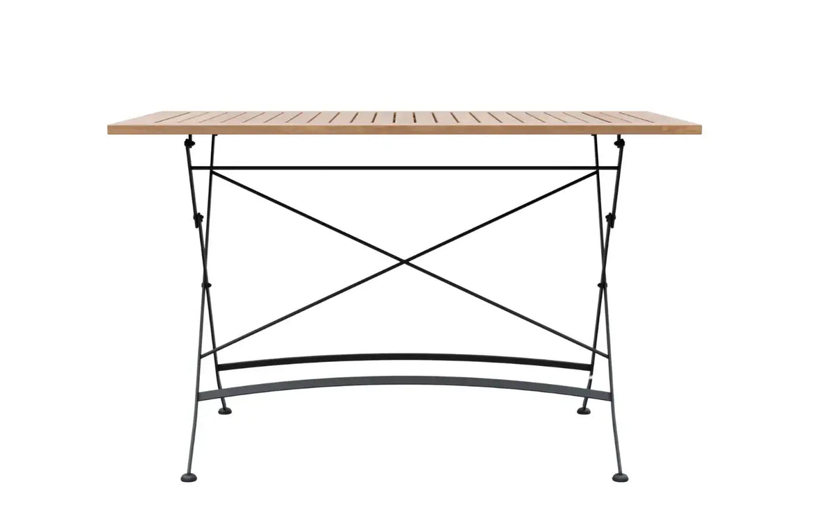 Sicily 4 Seater Teak and Wrought Iron Rectangular 120cm Garden Dining Set