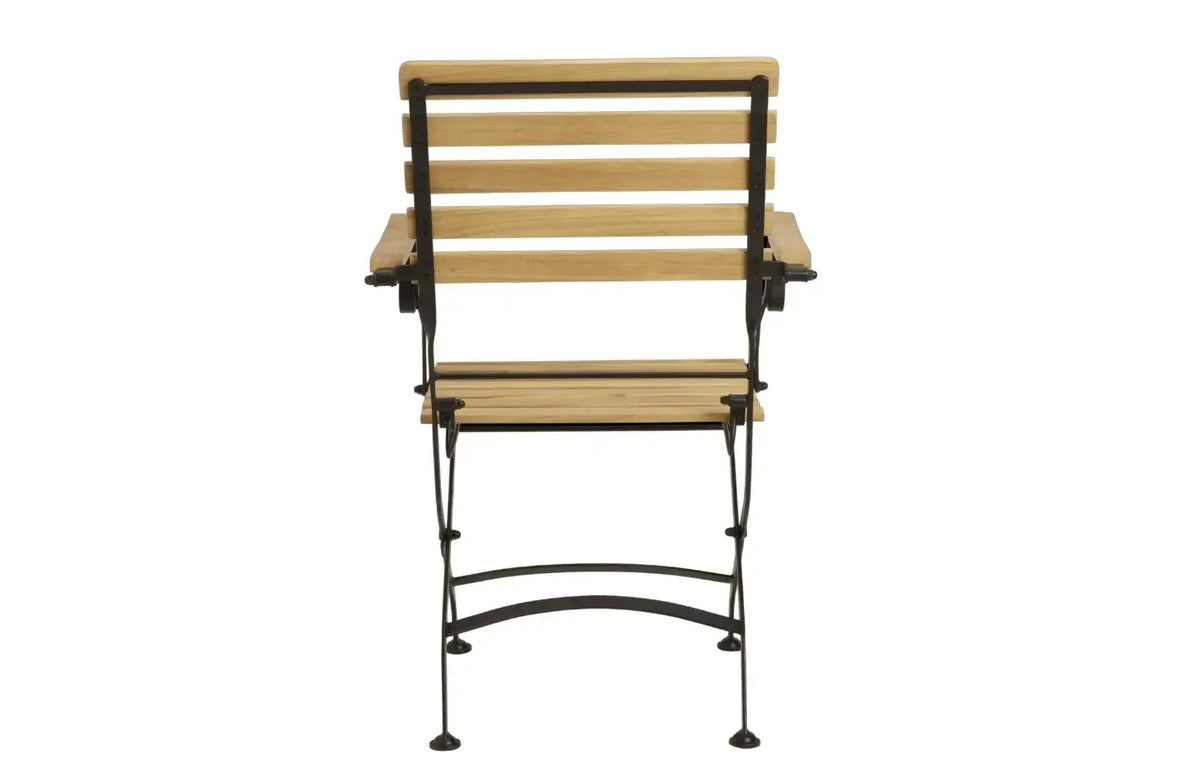 Sicily 4 Seater Teak and Wrought Iron Round 110cm Garden Dining Set