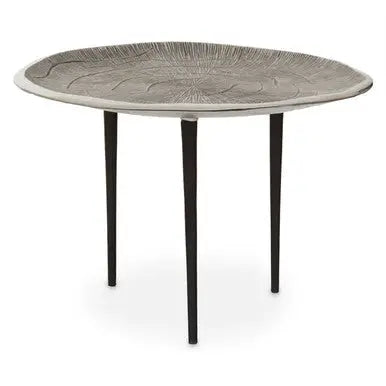 Silva Silver Finish Oak Effect Round Coffee Table