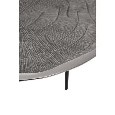 Silva Silver Finish Oak Effect Round Coffee Table