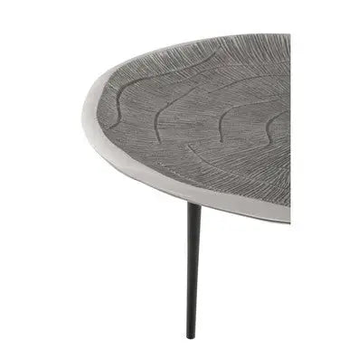 Silva Silver Finish Oak Effect Round Coffee Table