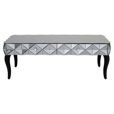 Silve Rectangular Coffee Table with Smoked Glass Detail, Soho