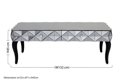 Silve Rectangular Coffee Table with Smoked Glass Detail, Soho