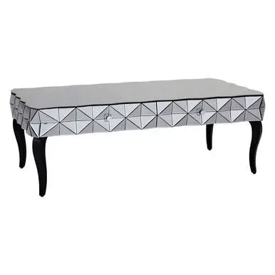 Silve Rectangular Coffee Table with Smoked Glass Detail, Soho
