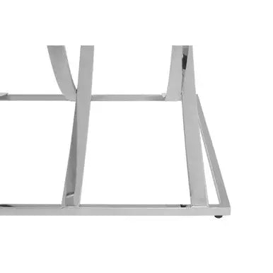 Silver Rectangular Coffee Table with Mirrored Top, Reena