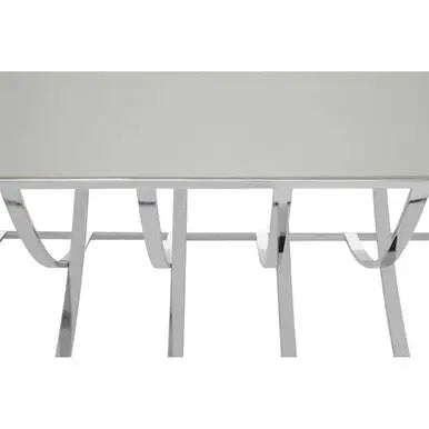Silver Rectangular Coffee Table with Mirrored Top, Reena