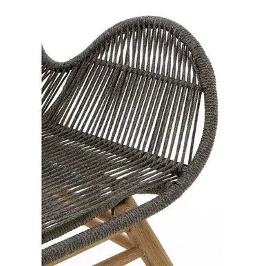 Sisal Grey Woven Rope Lounge Chair and Footstool Set