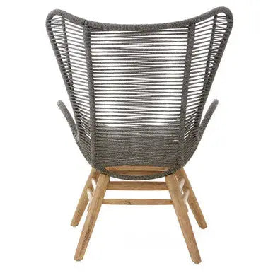 Sisal Grey Woven Rope Lounge Chair and Footstool Set