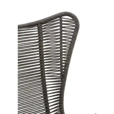 Sisal Grey Woven Rope Lounge Chair and Footstool Set