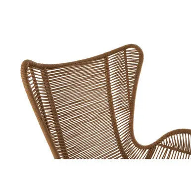 Sisal Latte Woven Rope Lounge Chair and Footstool Set