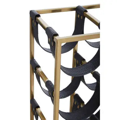 Six Bottle Sling Wine Rack in Gold Finish | Mixology