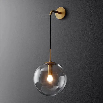 Sizzle Mid-Century Glass Globe Hanging Wall Light - Amber/Smoke/Clear