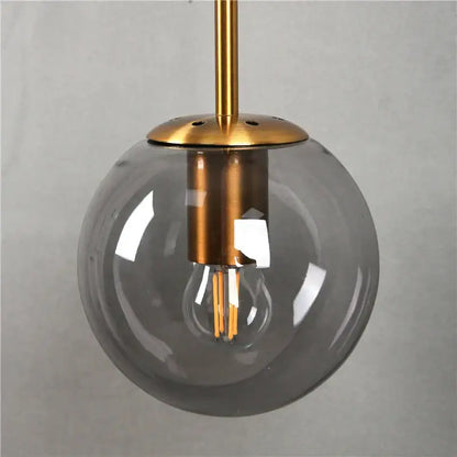 Sizzle Mid-Century Glass Globe Hanging Wall Light - Amber/Smoke/Clear