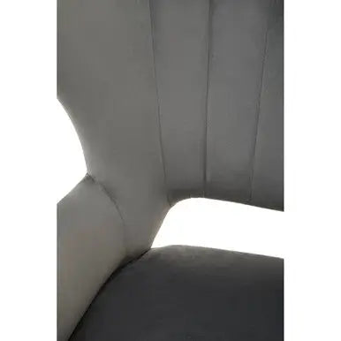 Sloan Grey Velvet Channel Tufted Armchair