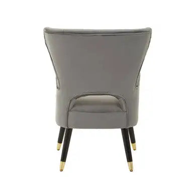 Sloan Grey Velvet Channel Tufted Armchair