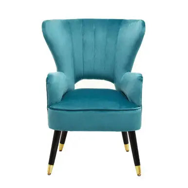Sloan Teal Velvet Channel Tufted Armchair