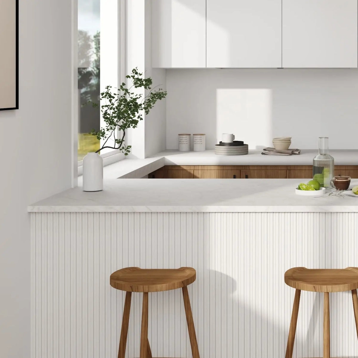 Small Fluted Mini Ribbed Wall Panels in DIY Primed - Ready To Paint- 240cm x 60cm