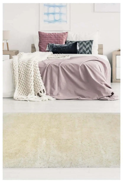 Soft Washable Ivory Shaggy Rug | SA-01