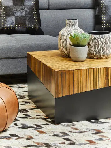 Square Coffee Table with Black Finish, Gabor