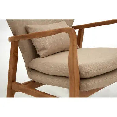 Stockholm Beige Fabric Chair with Sustainable Birchwood Frame