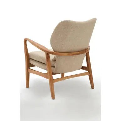 Stockholm Beige Fabric Chair with Wooden Frame