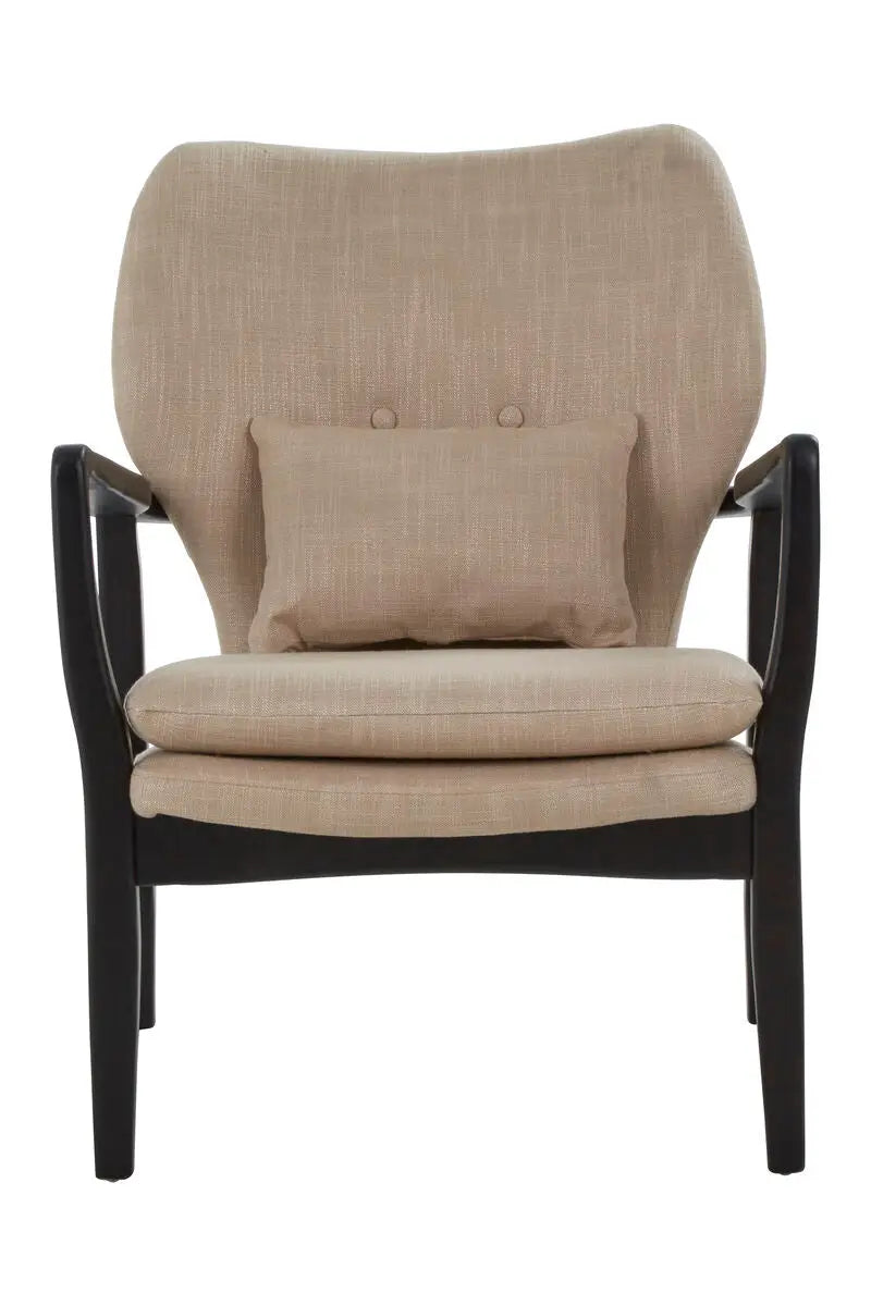 Stockholm Beige Linen Chair with Button Tufting