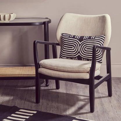 Stockholm Beige Linen Chair with Button Tufting