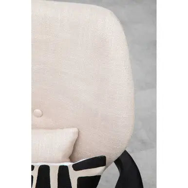 Stockholm Beige Linen Chair with Button Tufting