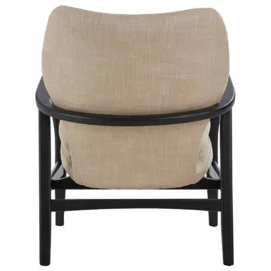 Stockholm Beige Linen Chair with Button Tufting