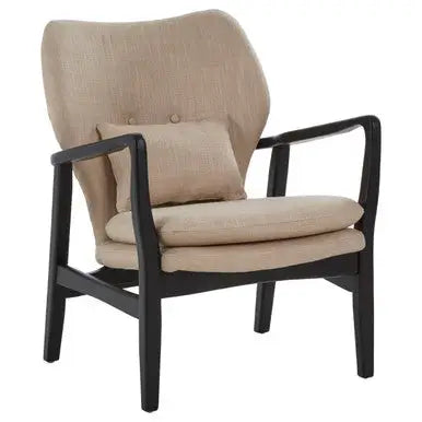 Stockholm Beige Linen Chair with Button Tufting