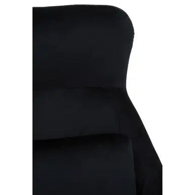 Stockholm Black Velvet Armchair with Gold Metal Legs