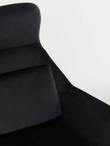 Stockholm Black Velvet Armchair with Gold Metal Legs