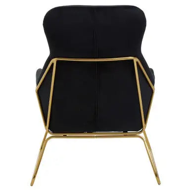 Stockholm Black Velvet Armchair with Gold Metal Legs