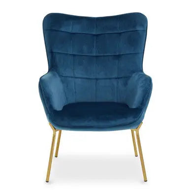 Stockholm Blue Velvet Tufted Chair
