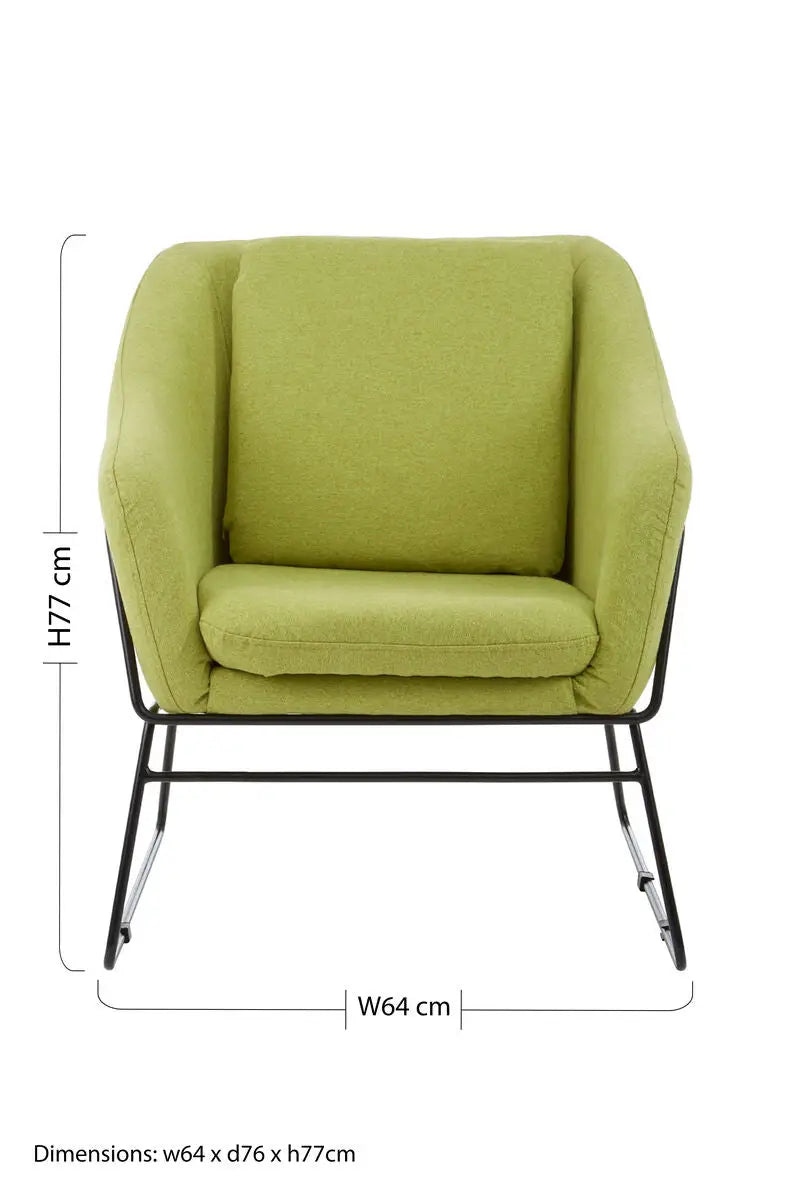 Stockholm Green Fabric Accent Chair
