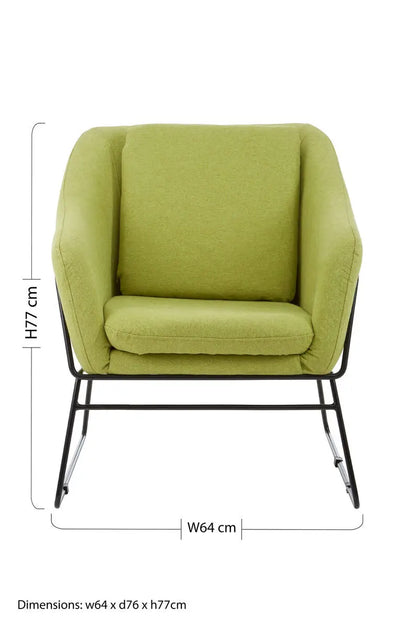 Stockholm Green Fabric Accent Chair