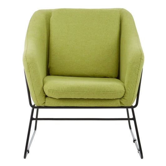 Stockholm Green Fabric Accent Chair with Stainless Steel Frame