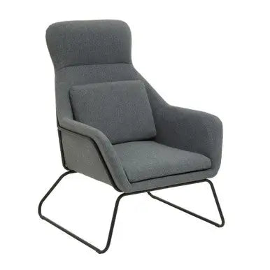 Stockholm Grey Fabric High Back Armchair