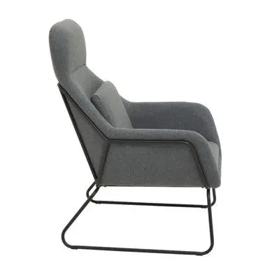Stockholm Grey Fabric High Back Armchair
