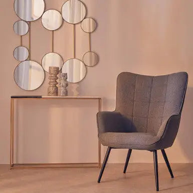 Stockholm Grey Fabric Tufted Chair