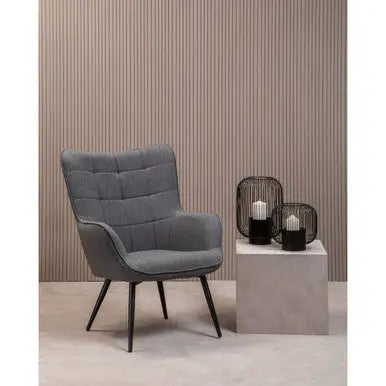 Stockholm Grey Fabric Tufted Chair
