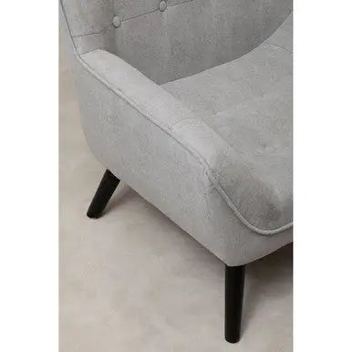 Stockholm Grey Linen Effect Button Tufted Accent Chair