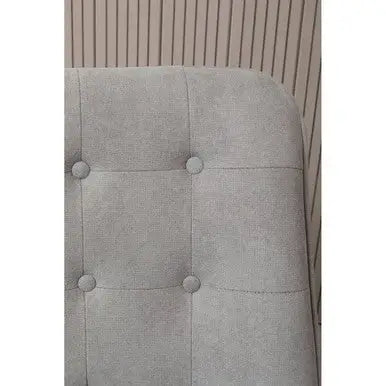 Stockholm Grey Linen Effect Button Tufted Accent Chair