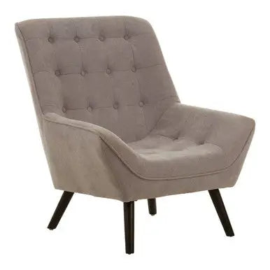 Stockholm Grey Linen Effect Button Tufted Accent Chair
