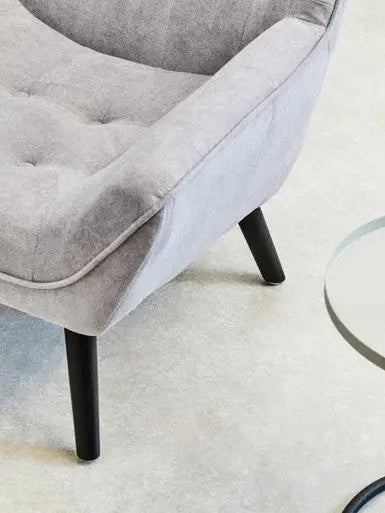 Stockholm Grey Linen Effect Button Tufted Accent Chair