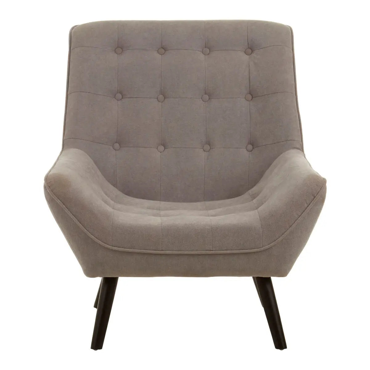 Stockholm Grey Linen Effect Button Tufted Accent Chair