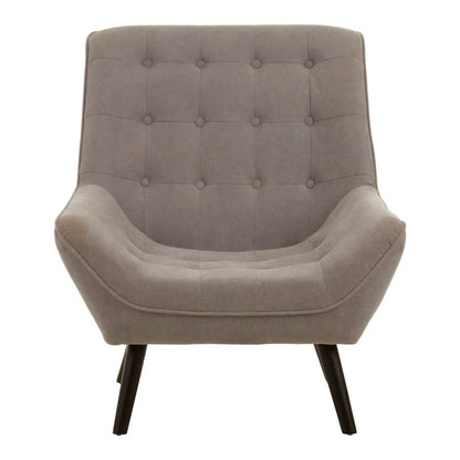 Stockholm Grey Linen Effect Button Tufted Accent Chair